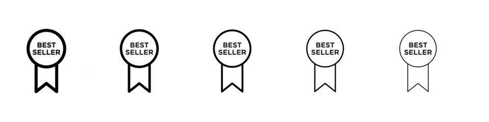 Best seller icons vectors set in different stroke lines