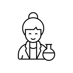 Scientist icon isolated on a white background. Vector illustration.