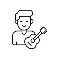 Musician icon isolated on a white background. Vector illustration.