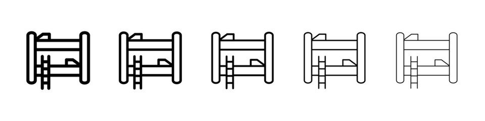 Bunk bed icons vectors set in different stroke lines
