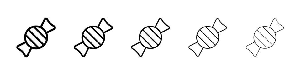 Candy icons vectors set in different stroke lines