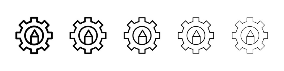 Customization icons vectors set in different stroke lines