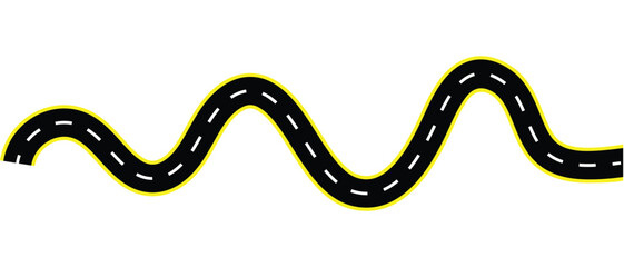  Winding road. Journey traffic curved highway vector icon illustration on white back ground.