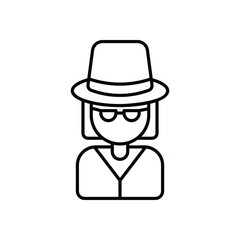 Fashionista icon isolated on a white background. Vector illustration.