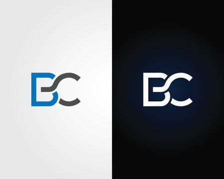 Letter BC creative monogram logo design concept vector template.
