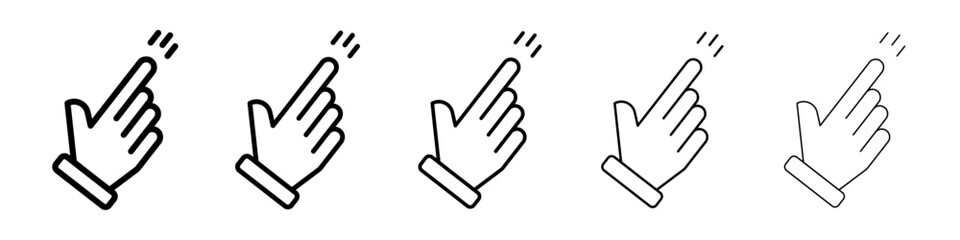 Easy icons vectors set in different stroke lines