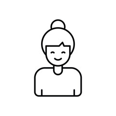 Woman  icon isolated on a white background. Vector illustration.