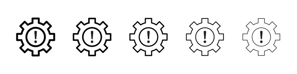 Failure icons vectors set in different stroke lines