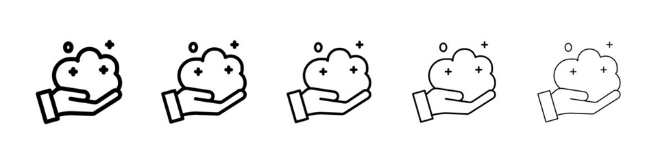 Foam icons vectors set in different stroke lines