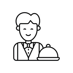 Waiter   icon isolated on a white background. Vector illustration.