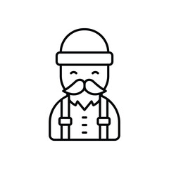 Lumberjack  icon isolated on a white background. Vector illustration.