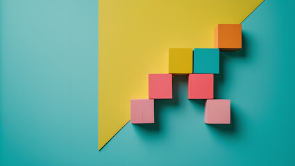 "Colorful Cubes Abstract Geometric Background"

