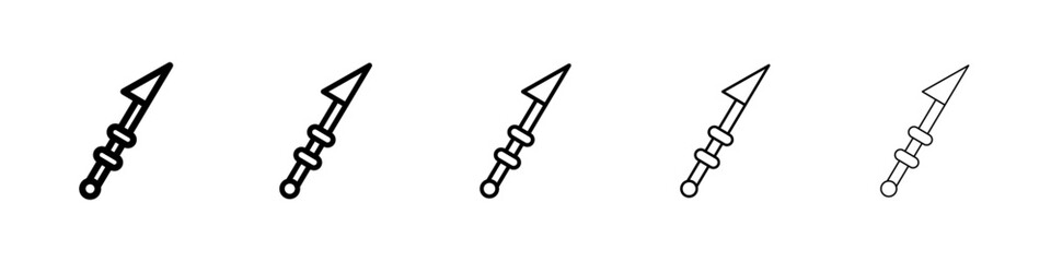 Harpoon icons vectors set in different stroke lines