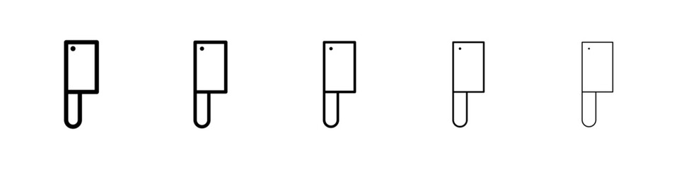 Hatchet icons vectors set in different stroke lines