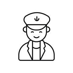 Captain  icon isolated on a white background. Vector illustration.