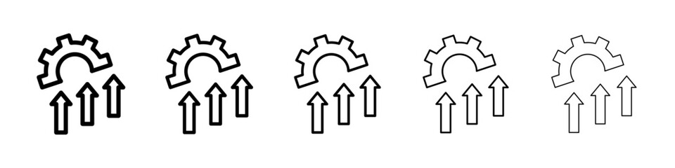 Improvement icons vectors set in different stroke lines