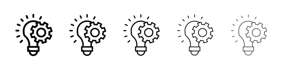 Innovation icons vectors set in different stroke lines