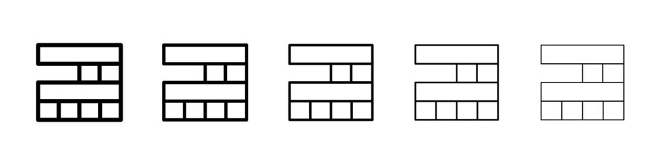 Jenga icons vectors set in different stroke lines