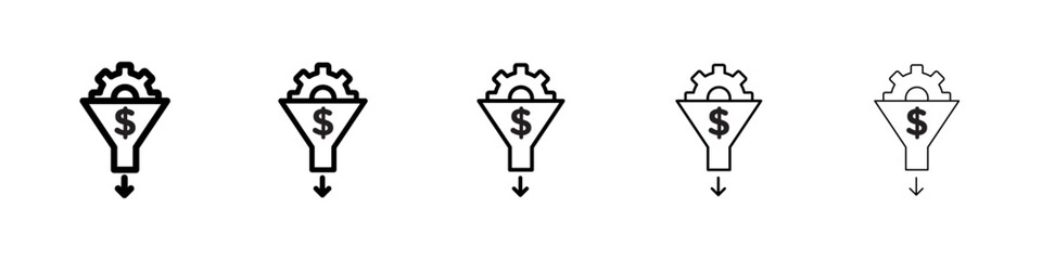 Lead generation icons vectors set in different stroke lines