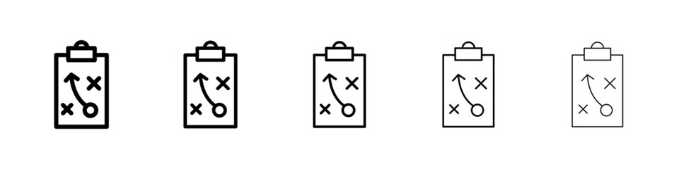 Tactics icons vectors set in different stroke lines