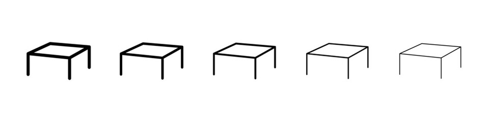 Table icons vectors set in different stroke lines