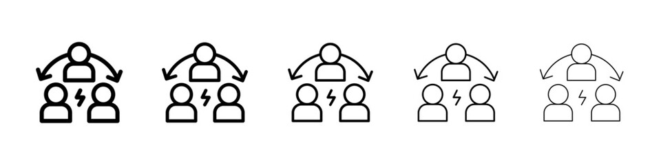 Third party icons vectors set in different stroke lines