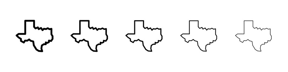 Texas icons vectors set in different stroke lines