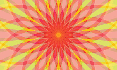 Bright Abstract Floral Explosion with Colorful Patterns and Rays