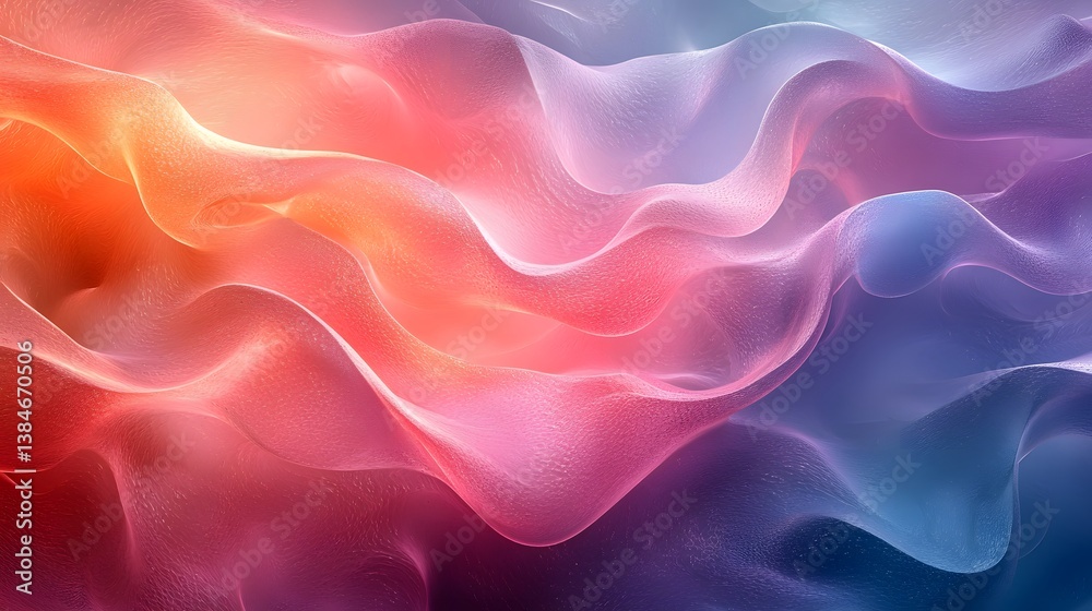 Aufkleber abstract colorful waves of light in soft flowing motion design