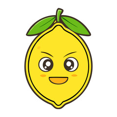 Funny Cartoon Lemon Character vector illustration