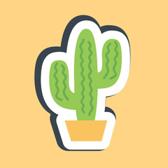 Sticker cactus. Day of the dead celebration elements. Good for prints, posters, logo, party decoration, greeting card, etc.