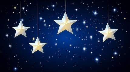 Hanging Stars Night Sky Background.