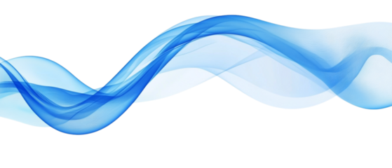 Abstract blue wavy lines background with transparent color and white background.
