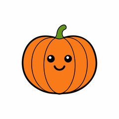 Cartoon Pumpkin Icon Vector Art Illustration Fun and Festive Graphics for Seasonal Designs