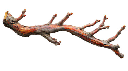 Fototapeta premium Elegant red manzanita branch with smooth curves isolated on transparent background, perfect for floristry designs and rustic botanical decor