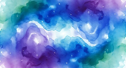Watercolor Painting with Deep Blues and Purples for Abstract Design