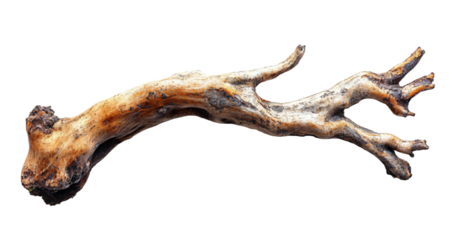 Intricate mangrove root system with complex structure isolated on transparent background, perfect for ecological education and coastal habitat illustration