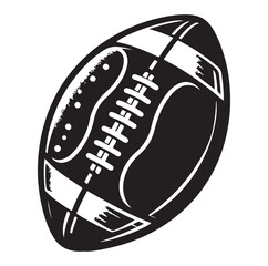 American football ball icon silhouette vector illustration on white background.