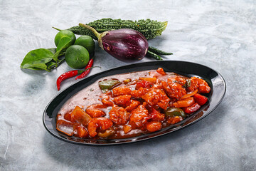 Chinese cuisine - Prawn sweet and sour sauce