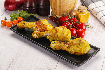 Roasted Chicken leg drumsticks with curry sauce