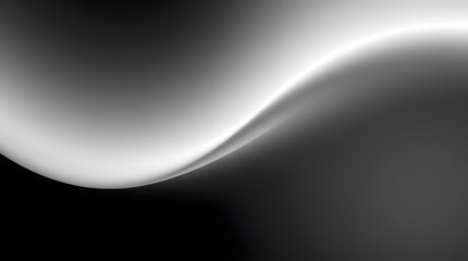 Abstract black and white wave flowing smoothly in dark background
