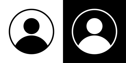 Account icons vector set in solid flat style