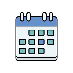 Monthly Calendar icon isolated on a white background. Vector illustration.