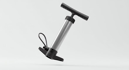 Studio shot showcasing a modern bicycle pump isolated on a clean background