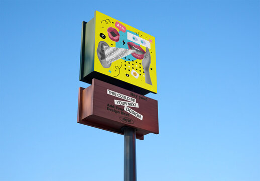 Mockup Displaying Two Signage Design in Urban Setting
