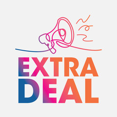 Extra deal sign, label clip art flat design.