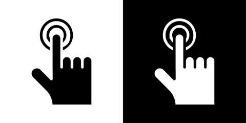 finger tap icons vector set in solid flat style