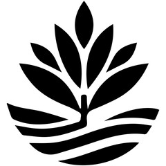 Elegant summer leaf with creative silhouette illustration