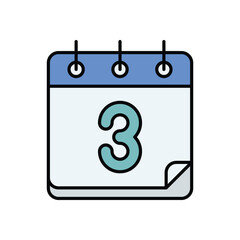 Date With Number icon isolated on a white background. Vector illustration.