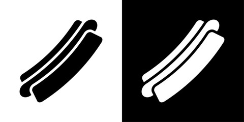 Hot dog icons vector set in solid flat style